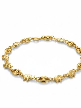18K Gold Filled Elephant Link Anklet